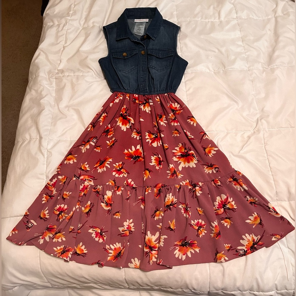 Denim/Floral Dress